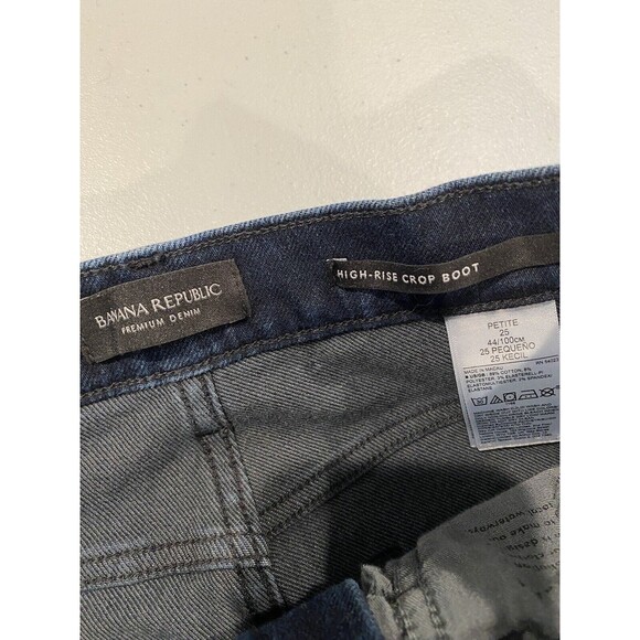 Banana Republic Jeans Womens 25" Petite High Rise Crop Boot Cut Concert Western - Picture 3 of 7